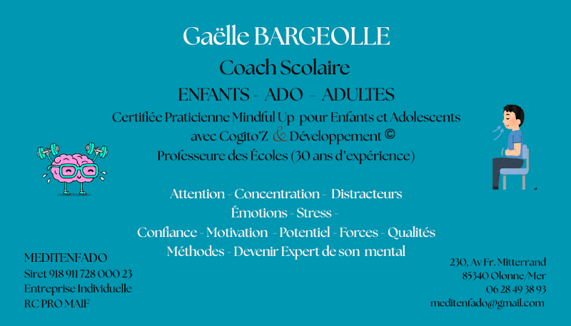 Coaching - soutien scolaire - enfant/ado/ adulte - Méthodes - Atelier en entreprise Gestion du Stress et Prévention des TMS