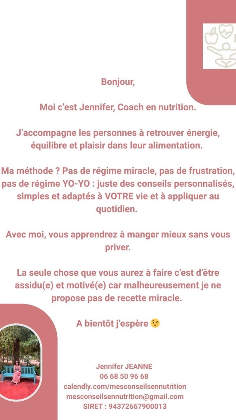 Jennifer JEANNE Coach en nutrition et bien-être