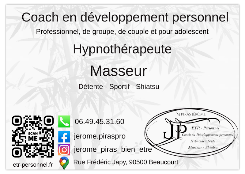 Coach en Développement Personnel - Hypnothérapeute - Masseur Détente ou Sportif - Masseur Shiatsu